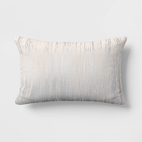 Metallic Lumbar Throw Pillow Silver - Threshold™ - image 1 of 4