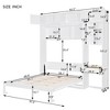 Full/Queen Size Wall Murphy Bed Space Saving Foldable Bed with Desk, Top Cabinet and Storage Shelves, White/Gray-ModernLuxe - 3 of 4