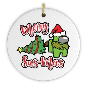 Merry Sus-Mas Funny Christmas Ornament| OrnamentallyYou - 1 of 4
