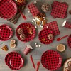 Blue Panda 192 Piece Red Buffalo Plaid Dinnerware Set for Lumberjack Party Supplies (Serves 24) - 4 of 4