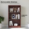 FURNIinspire Decorative Bookshelf 3 Shelf Adjustable Bookshelf, Floor Standing Storage Shelves For Home Office, Mahogany Brown, 11.6"*24.4"*44.1" - 4 of 4