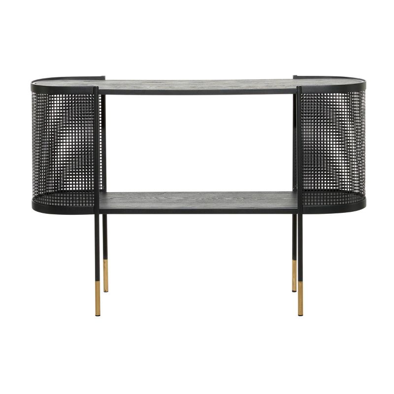 Contemporary Metal Oval Console Table Black - Olivia &#38; May, 6 of 11