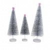 Cody Foster 18.0 Inch Silver Glitter Trees 3 Pc Set Christmas Village Decorate Bottle Brush Trees - 3 of 3