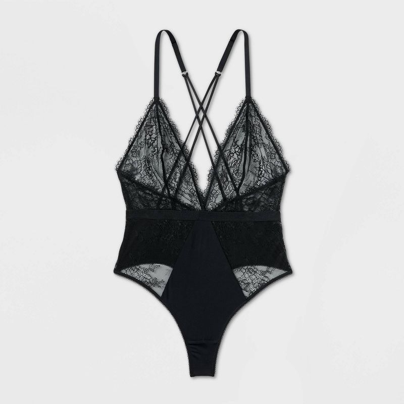 Women&#39;s Deep-V Unlined Lace Lingerie Bodysuit - Auden&#8482;, 1 of 2
