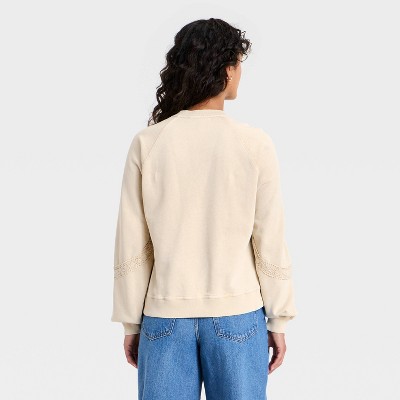 Women’s Crochet Trim Sweatshirt – Universal Thread