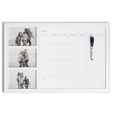 U Brands 15"x23" Photo Frame Dry Erase Monthly Calendar with Marker