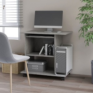 vidaXL Computer Desk Concrete Gray 31.5 in.x19.7 in.x29.5 in. Engineered Wood - 1 of 4