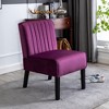 PAGED Mid Century Modern Accent Chairs Set of 2 Velvet Upholstery Living Room Chairs with Solid Wood Legs for Bedroom, Living Room - 4 of 4