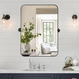 Pexfix Metal Framed Pivoted Bathroom Wall Vanity Mirror Adjustable Wall-Mounted For Modern Wall Decor - 1 of 4
