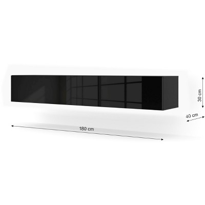 Homlando 70.87'' Black Matt and Gloss MDF Wall-Mounted TV Cabinet