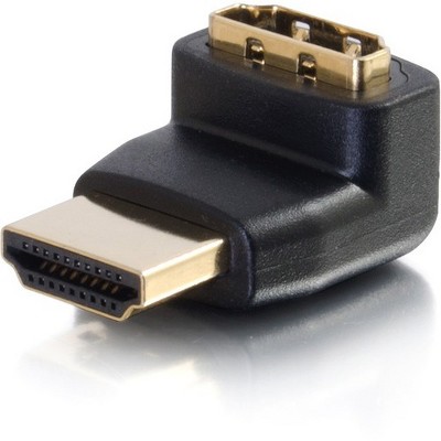 C2G HDMI Male to HDMI Female 90° Up Adapter - 1 x HDMI Male Digital Audio/Video - 1 x HDMI Female Digital Audio/Video - Black