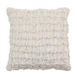 Saro Lifestyle Smocked Velvet  Decorative Pillow Cover, Beige, 20"