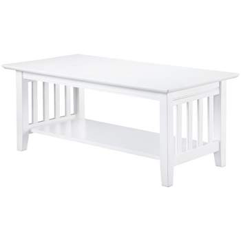 AFI Mission Solid Wood Traditional Coffee Table in White