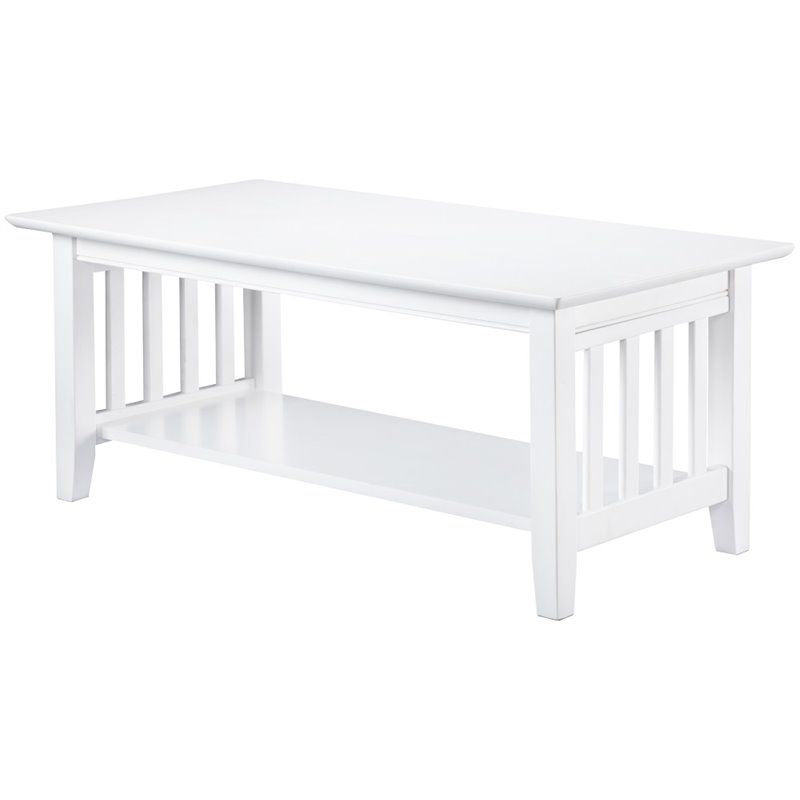 AFI Mission Solid Wood Traditional Coffee Table in White, 1 of 6