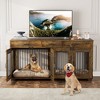 Dog Crate Furniture for 2 Dogs, 71'' Dog Crate Furniture, 3 Drawers and Removable Room Divider, Wooden Double Dog Crate TV Stand End Table - 3 of 4