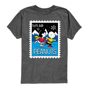 Boys' - Peanuts - Lucy Charlie Winter Stamp Short Sleeve Graphic T-Shirt - 1 of 4