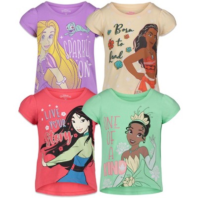Disney Princess Belle Ariel Cinderella 4 Pack T-Shirts Infant to Big Kid