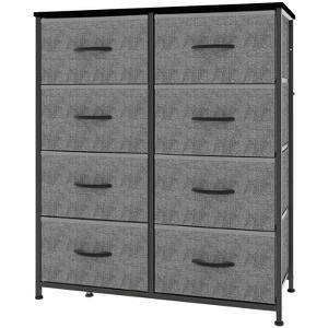 INFURNIC Utility Storage Cabinets 8 Drawer Multi-Functional Tall Dresser Ideal for Organization in Kids Rooms and Beyond, Gray, 31.5"*11.8"*36.4" - 1 of 4