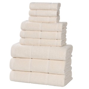 Smart Twist Viscose Cotton Blend Medium Weight Solid Ribbed Towel Set by Blue Nile Mills - 1 of 4