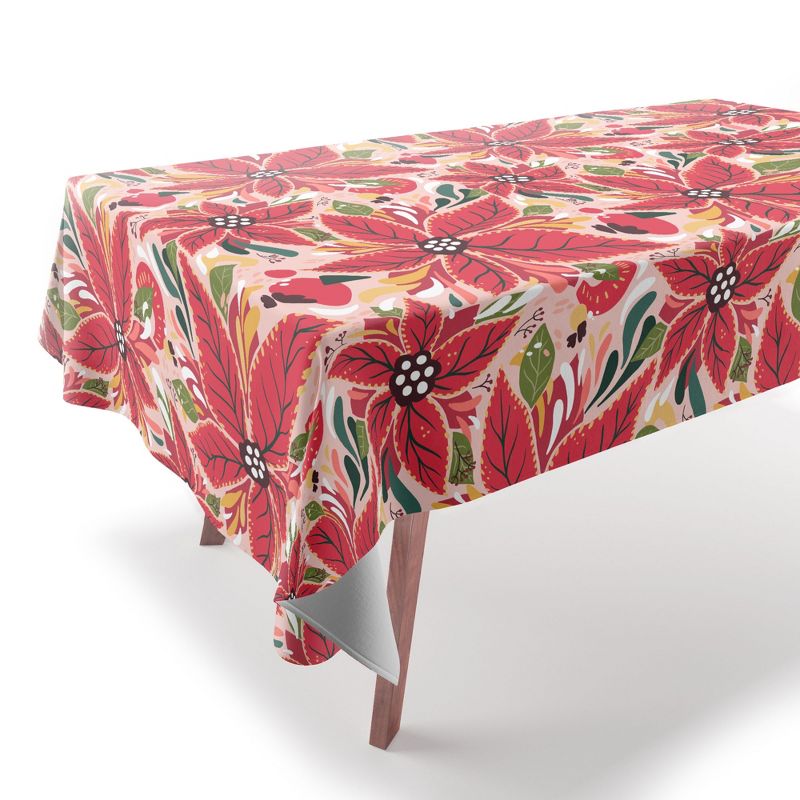 Avenie Abstract Floral Poinsettia Red Tablecloth -Deny Designs, 2 of 4