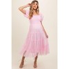 Pinkblush Light Pink Smocked Tiered Tulle Maternity Midi Dress - 2 of 4