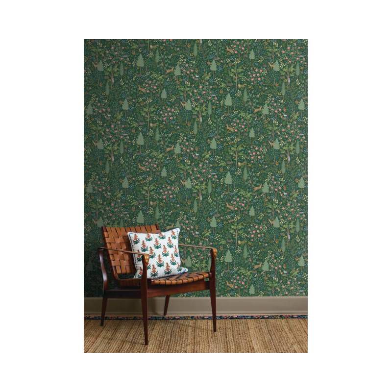 Rifle Paper Co. Woodland Emerald Peel and Stick Wallpaper, 2 of 8