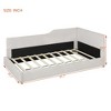 NicBex Twin/Full Size L-Shaped Corduroy Daybed,Upholstered Bed Frame for Bedroom,Living Room,Apartment,Wood Slat Support - 3 of 4