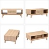 Sapphtopaz Modern Coffee Table with Rattan Drawer & Storage Space Rectangle Wood Living Room End Table with Wood Leg Coffee Bar for Living Room - 2 of 4