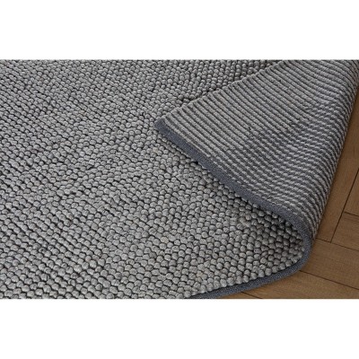 Handmade Tufted Gray Wool Blend Rectangular Rug 7'6" x 9'6"