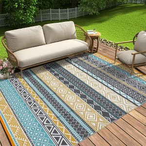 Waterproof Rugs  Reversible Outdoor Rug for Patio, RV and Camping - Lightweight Non-Slip All-Weather Carpet - Indoor/Outdoor Mat - 1 of 4