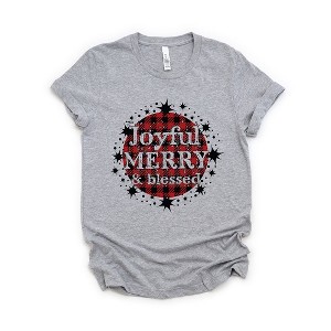 Simply Sage Market Women's Joyful Merry And Blessed Short Sleeve Graphic Tee - 1 of 4
