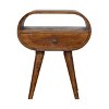 Open-Frame Round Nightstand - Premium Solid Chestnut Wood - 2 of 3