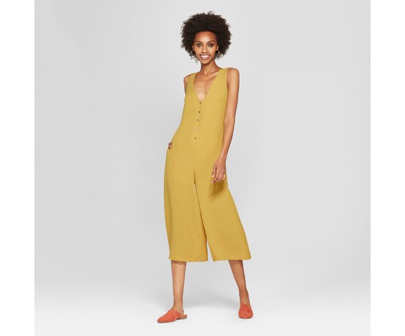 Women's Sleeveless Poppy Jumpsuit - NEEDLEWORK Yellow XS
