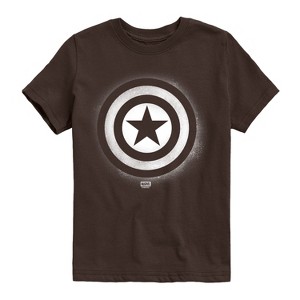 Boys' - Marvel - Captain America Logo Spray Paint Graffiti Short Sleeve Graphic T-Shirt - 1 of 3