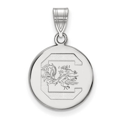 Black Bow Jewelry 10k White Gold South Carolina Gamecocks NCAA Medium Pendant