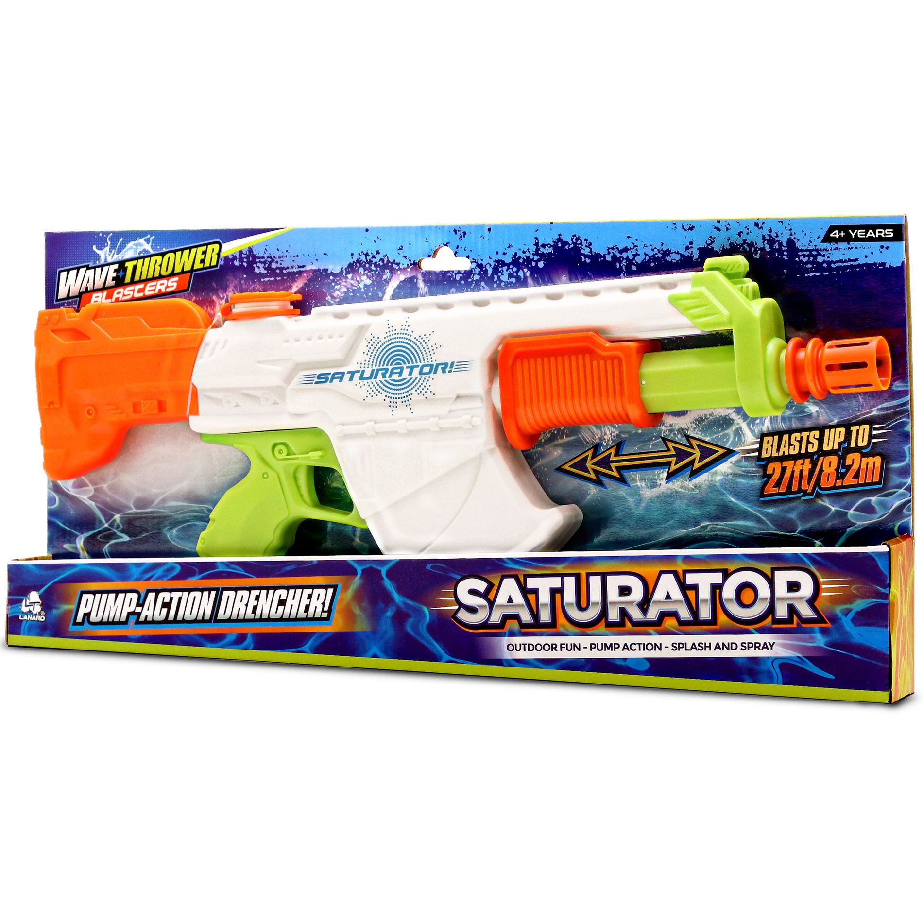Lanard: Water Blaster - Saturator - Green-White-Orange, 20" Pump Action Toy