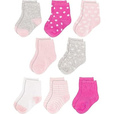 Rising Star Infant Girls Baby Socks, Non Slip Grip Ankle Socks For Baby's  Ages 6-24 Months (pink/purple) : Target