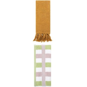 REGALWOVEN 2 Packs Cotton Absorbent Soft Decorative Bathroom Hand Towel for Kitchen - 1 of 4