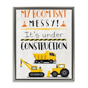 Stupell Industries Under Construction Not Messy Black Framed Floater Canvas Wall Art - 1 of 4