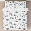 Sweet Jojo Designs Boy Full/Queen Comforter Bedding Set Construction Truck Green Blue and Grey 3pc. - 3 of 4