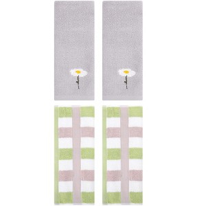 REGALWOVEN 4 Pcs Cotton Bathroom Soft Absorbent Cotton Hand Towels - 1 of 4