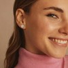 18K Gold Plated Halo Stud Earrings 925 Sterling Silver Cubic Zirconia Stud Earrings Round Square Diamonique Stud Earrings Set for Women Men - 2 of 4