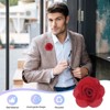 Unique Bargains Silk Alloy Created Camellia Flower Lapel Pin for Men Suit 2 x 1.3 inch 16 Pcs - 4 of 4