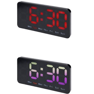 REGALWOVEN 2 Pcs Plastic Digital Dimmable Big Numbers Display Table Clock 8.3 x 4.3 x 1.2 Inches - 1 of 4