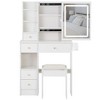 Airsurfer Modern Vanity Desk with Lighted Mirror, Stool & Storage Drawers, Makeup Table with Shelves and LED Mirror for Bedroom or Dressing Room - 4 of 4