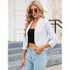 Women's Ruffle Back Hem Jacket 3/4 Sleeve Open Front Cardigan With Split Cuffs - 2 of 4