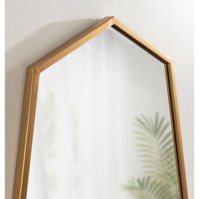 Hammell 23" x 30" Gold Geometric Heptagon Wall Mirror