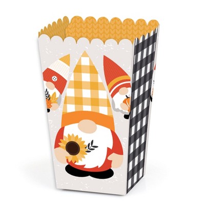 Big Dot of Happiness Fall Gnomes - Autumn Harvest Party Favor Popcorn Treat Boxes - Set of 12