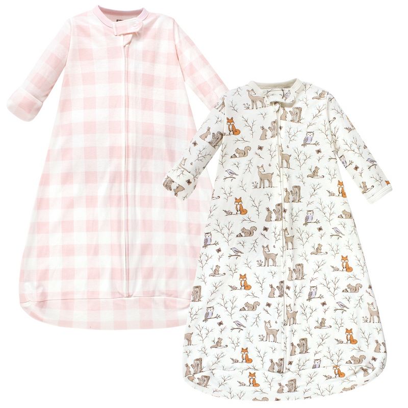 Hudson Baby Infant Girl Cotton Long-Sleeve Wearable Sleeping Bag, Sack, Blanket, Enchanted Forest, 1 of 6