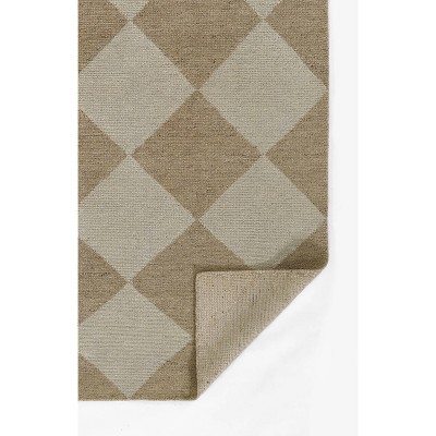 Beige Geometric Hand-Knotted Wool Rug, 6'3" x 9'
